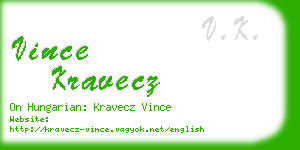 vince kravecz business card